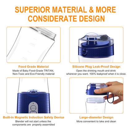 Portable Blender For Shakes And Smoothies ,Serve Travel Fruit Juicer Mixer Cup With Rechargeable USB